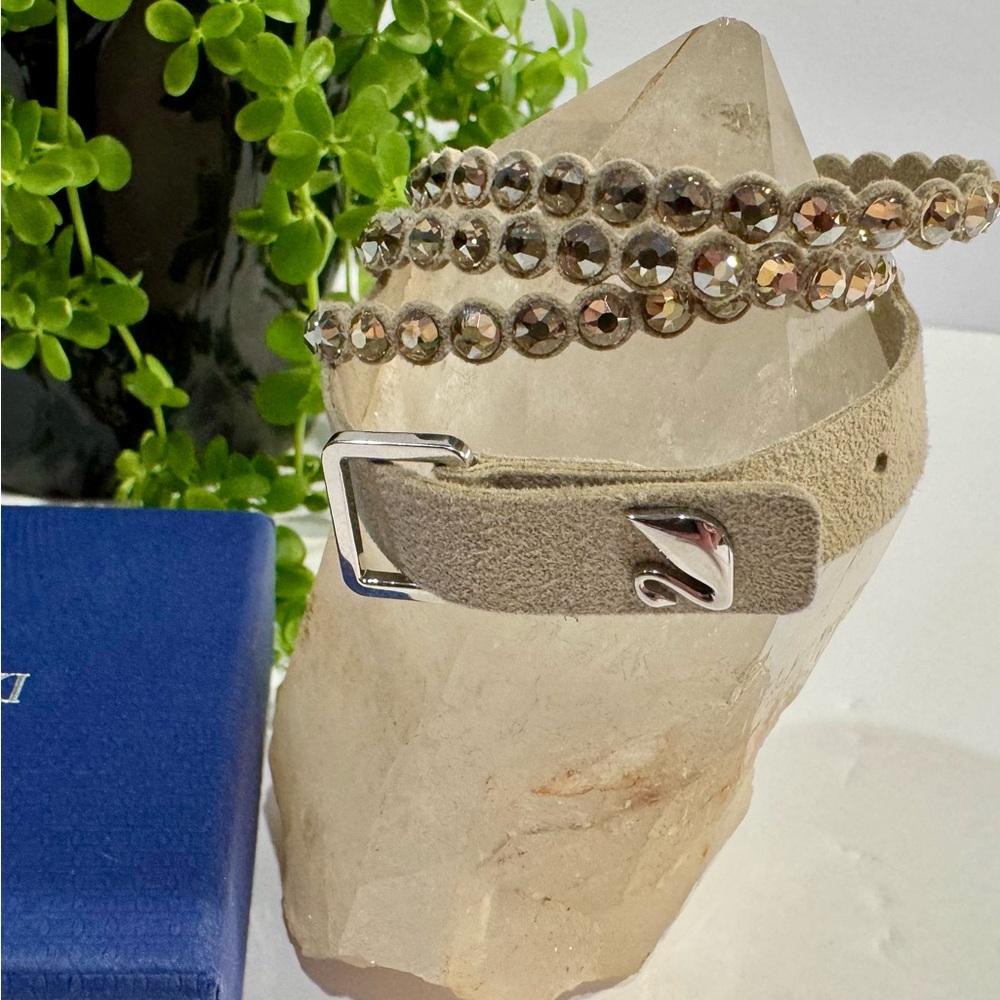 Swarovski Tan Power Slake Collection Double Wrap Crystal Bracelet NWOT - Picture 13 of 16